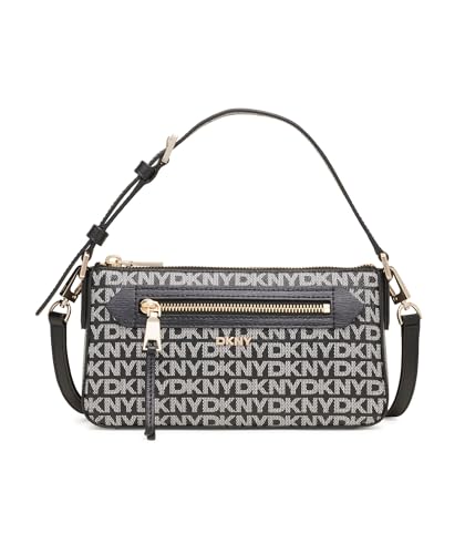 DKNY Women's Bryant Ave Top Zip Demi Crossbody, Black Logo-Black on sale