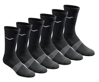 Thumbnail for Saucony Men's Rundry Mesh Ventilating Comfort Fit Performance Crew Socks, Available in L-XL (3, 6, 12 Pairs) Running Socks, Black Firm Foot (6 Pairs), (6 Pack) on Sale
