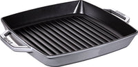 Thumbnail for STAUB Gusseisen Grillpfanne mit zwei Griffen, Quadratisch, 28 cm, Für alle Herdarten inkl. Induktion & Backofen, Schwarz im Sale