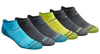 Thumbnail for Saucony Men's Multi-Pack Mesh Ventilating Comfort Fit Performance No-Show Socks, Yellow Blue Charcoal Assorted (6 Pairs), Shoe Size: 6-9 im Sale