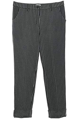 Kj Brand Hose Anzughose Pants Nadelstreifen Slim Fit Damen Viskose Plusgröße, Farbe:anthrazit, Damengrößen:50 im Sale