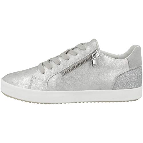 Geox Mädchen D Blomiee Sneakers, Silber, 39 EU im Sale