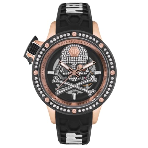 Philipp Plein Plein Rich Automatikuhr aus Silikon für Herren, Roségold/Weiß/Weiß - Pwuaa0223, Riemen im Sale
