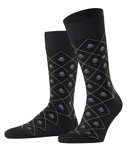 Burlington Herren Socken Moustache & Hat So Baumwolle gemustert 1 Paar, Schwarz Black 3000, 40-46 im Sale