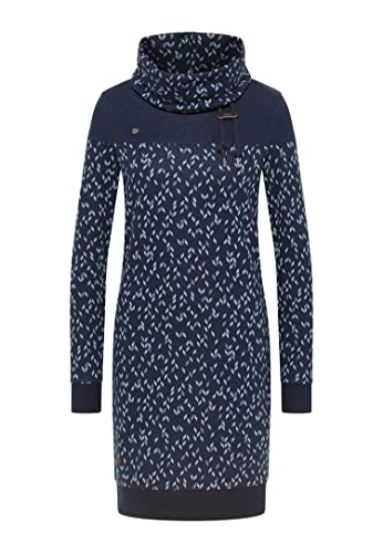 Ragwear Chloe Dress Women's Long-Sleeved Dress, Dress, Casual Dress, Sweatshirt Dress, Sweatshirt Dress, Winter Dress, Stand-Up Collar, Blue, on Sale