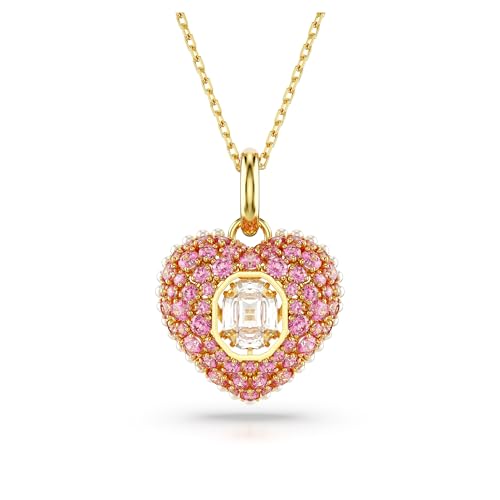 Swarovski Idyllia Pendant, White and Gold-Plated Women's Necklace with Heart Motif, Crystal Pearls and Radiant Swarovski Crystal on Sale
