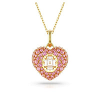 Thumbnail for Swarovski Idyllia Pendant, White and Gold-Plated Women's Necklace with Heart Motif, Crystal Pearls and Radiant Swarovski Crystal on Sale