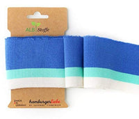 Thumbnail for Albstoffe Cuff Me College Bündchen (Col. 31 - Blau Grün Gestreift) im Sale