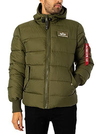 Thumbnail for Alpha Industries Men's Hooded Puffer Alpha FD Women's Winter Jacket, Dark Green, on Sale