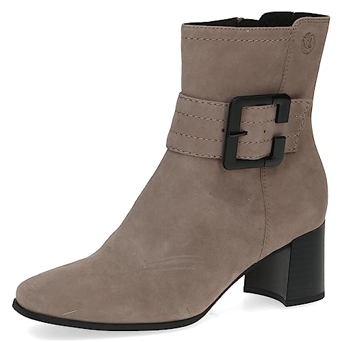 CAPRICE Women's Memotion Leather Ankle Boots with Block Heel Width G, Brown (Cognac Nappa), 41 EU on Sale