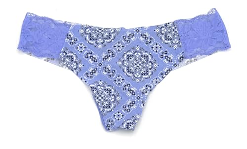 Victoria's Secret Pink Damen No Show Tanga Panties Medium Logo, Violett, im Sale