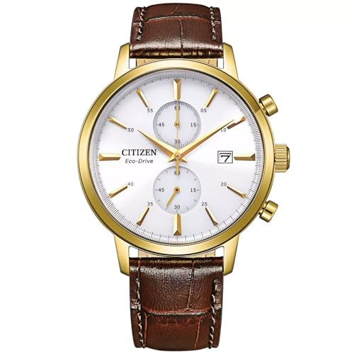 CITIZEN Herren Analog Quarz Uhr mit Leder Armband CA7062-15A im Sale