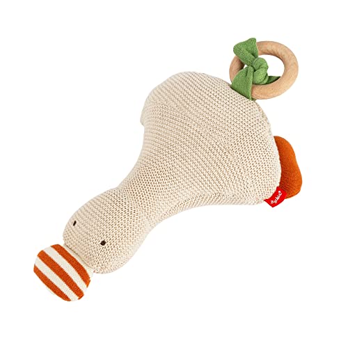 SIGIKID 39212 Strick-Greifling Krokodil Baby Strick Mädchen und Jungen Babyspielzeug empfohlen ab 3 Monaten grün/schwarz-weiß im Sale
