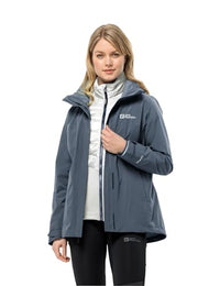 Thumbnail for Jack Wolfskin Damen Luntal 3in1 Jkt W, Graphite/Cool Grey, EU im Sale