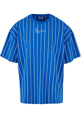 Karl Kani Herren KM232-033-1 KK Small Signature Boxy Heavy Jersey Pinstripe Tee Blue/White im Sale