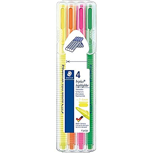 Staedtler triplus 362 SB4 textsurfer Textmarker, 4 Stück in aufstellbarer Staedtler-Box, Neon im Sale