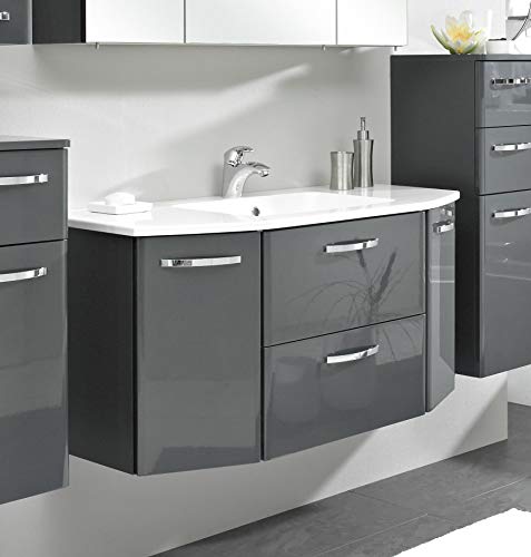 Pelipal - VELO 16 - Bathroom furniture - 112 cm - 2-piece with ceramic washbasin etc. in anthracite high gloss/anthracite decor on sale