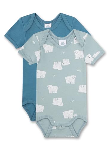 Sanetta Baby-Body Kurzarm (Doppelpack) Blau | Hochwertiger und nachhaltiger Body für Jungen aus Bio-Baumwolle. Inhalt: 2er Set Baby Body 062 im Sale