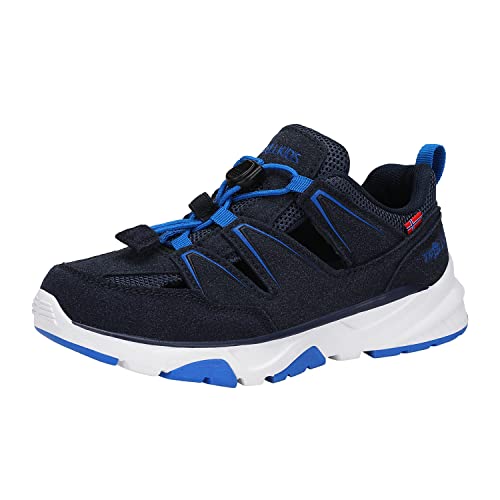 Trollkids geschlossene atmungsaktive Kinder Sneaker-Sandalen EIKEFJORD, Marineblau/Mittelblau, im Sale