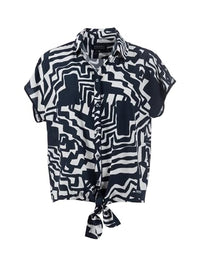 Thumbnail for s'questo Bluse 1/2 modern, kurz, Hemdkragen Navy Soquesto Kollektion C´est la Vie im Sale