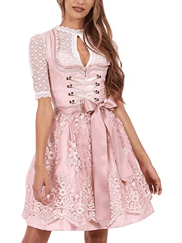 Krüger Dirndl Springflower Kurz 50er Länge Artikelnr. 045875-0-0033 Rosa im Sale