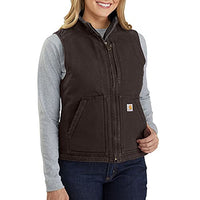 Thumbnail for Carhartt Damen Relaxed Fit Washed Duck Sherpa Lined Weste , Braungrau, im Sale
