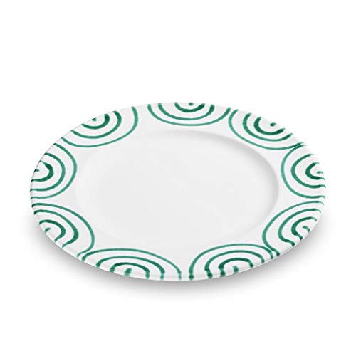 GMUNDNER KERAMIK Dessert plate Gourmet Diameter: 22 cm Green flamed tableware, handmade in Austria