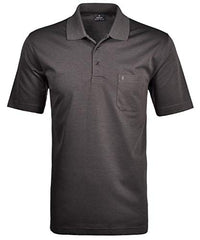 Thumbnail for Ragman Herren Softknit-Polo fein gestreift,Grau (Schiefer 027), im Sale