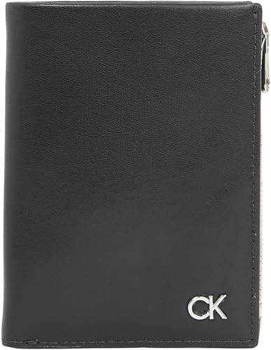 Calvin Klein METAL CK TRIFOLD 6CC W/DETACH C Men's Wallets, Black (Ck Black), O on Sale