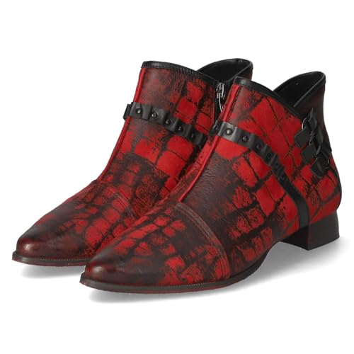 Simen Damen Stiefeletten/Ankle Boots Rot Rauleder, im Sale