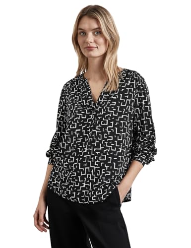 Street One Damen A345111 Bedruckte Tunika Bluse, Black, 38 im Sale