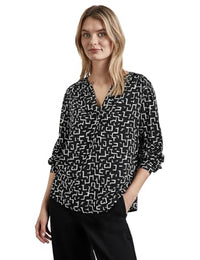 Thumbnail for Street One Damen A345111 Bedruckte Tunika Bluse, Black, 38 im Sale