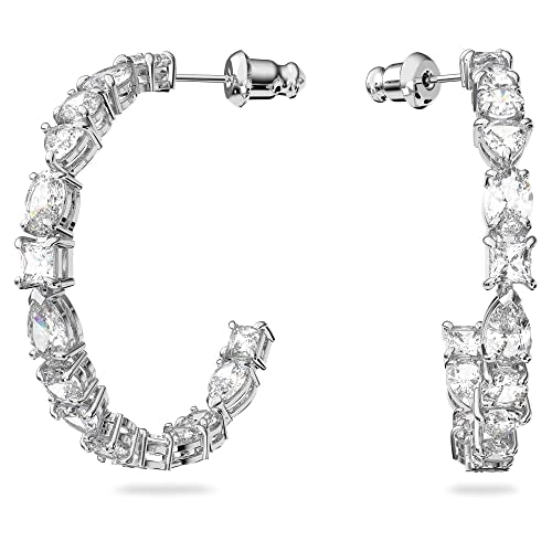 Swarovski Mesmera Drop Earrings, White and Rhodium-Plated Earrings with Radiant Swarovski Crystals on Sale