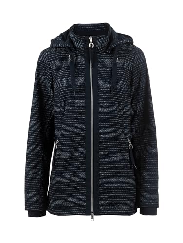 s'questo jacket women's jacket long sleeve with printed hood, transition jacket, red navy Soquesto on sale