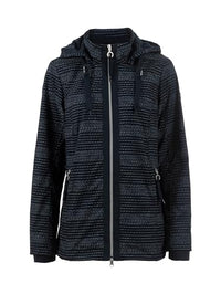 Thumbnail for s'questo jacket women's jacket long sleeve with printed hood, transition jacket, red navy Soquesto on sale