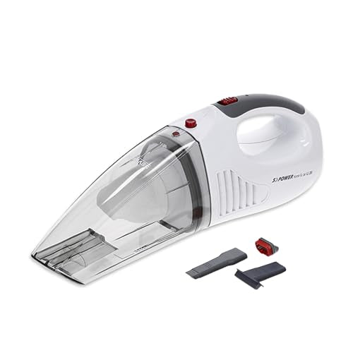 SEVERIN 3-in-1 cordless handheld vacuum cleaner S'POWER home &amp; car, cordless wet &amp; dry vacuum cleaner with 7.4V Li-ion battery, car vacuum cleaner including 12V charging cable, white/red, HV 7144 on sale