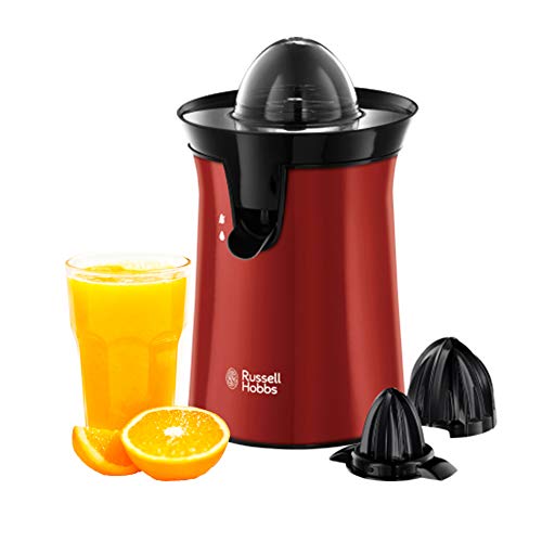Russell Hobbs Orangenpresse & Zitruspresse elektrisch [links-& rechtsrotierend, 2 Presskegel für Zitronen/Orangen] Rot (Tropf-Stopp-Funktion, spülmaschinenfest, BPA-frei) Saftpresse 26010-56 im Sale