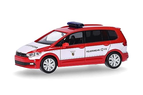Herpa Modellauto VW Touran Feuerwehr Nürnberg, Miniatur im Maßstab 1:87, Sammlerstück, Made in Germany, Modell aus Kunststoff im Sale