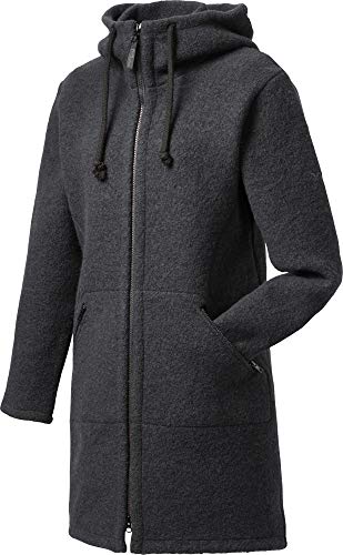Mufflon Damen Wollmantel Mu-Carla W300 mit Kapuze anthra dunkelgrau - im Sale