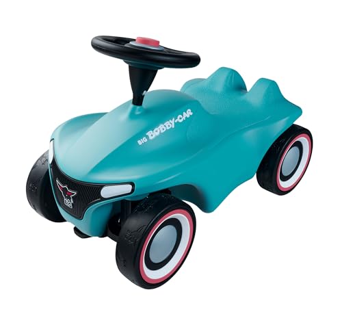 BIG Bobby Car Neo Azur - Rutschauto ab 1 Jahr, Limitierte Auflage in der Trendfarbe 2023 Azur-Blau, Auto für Kinder mit Flüsterreifen, Sicherheits-Lenkrad und Hupe, 1-5 Jahre (max. 50 kg) im Sale