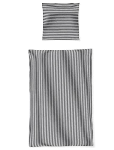 Irisette Soft-Seersucker Bettwäsche Set Shadow 8362 grau 135 x 200 cm + 1 Kissenbezug 80x80 cm im Sale