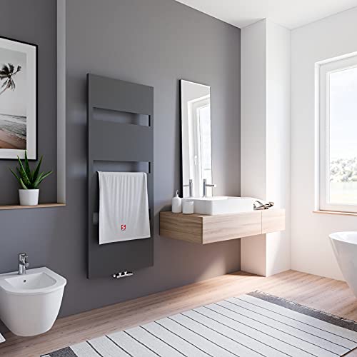 Schulte Bad-Heizkörper Turin, 154 x 50 cm, 543 Watt Leistung, Mittelanschluss und beidseitig von unten, Anthrazit, Handtuchhalter-Funktion, H154350-57 im Sale