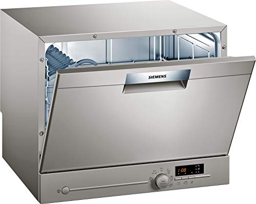 Siemens SK26E822EU iQ300 Freistehender Kompakt-Geschirrspüler / F / 61 kWh / 6 MGD / varioSpeed / Glas 40° Programm / aquaStop im Sale
