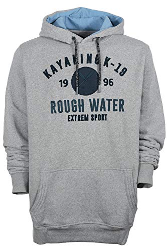 Kitaro Hoody Kapuzenpullover Sweatshirt Sweat Herren Baumwolle, Farbe:grau, Herrengrößen:4 im Sale