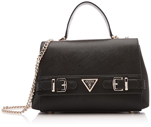 GUESS Damen Levante Convertible Flap, Crossbody-Klappe, Schwarz im Sale