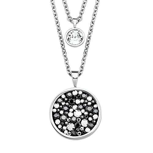 s.Oliver Kette mit Anhänger Edelstahl Damen Halsschmuck, mit Kristall, 40/45+3 cm, Silber, Kommt in Schmuck Geschenk Box, 2018567 im Sale