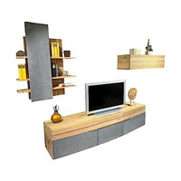Thumbnail for Voglauer wall unit Opus wild oak rustico black accent concrete with lighting on sale