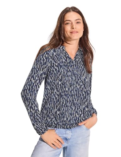 CECIL Damen B344974 Bluse mit Smock-Detail, universal Blue, X-Large im Sale