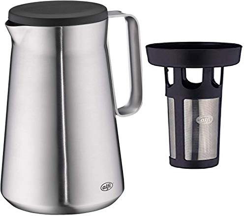 alfi Teekannen-Set: Isolierkanne Drive!, Edelstahl mattiert 1,0 l, doppelwandiger Edelstahl, Spülmaschinenfest + Teefilter Dan im Sale