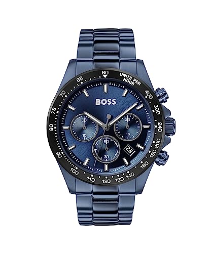 BOSS Chronograph Quartz Watch For Men With Blue Stainless Steel Bracelet - 1513758 on Sale